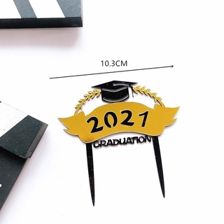 2021 acrílico Cupcake exquisito pastel Topper insertar tarjeta fiesta tema decoración para graduación U3T9