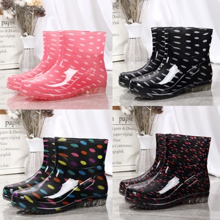 Jelly Rain Shoes Botas de lluvia térmicas para mujer Botas de lluvia de forro polar corto forro de moda antideslizante zapatos impermeables zapatos de lluvia botas de goma para mujer cubierta de zapato de goma (1)