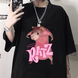 Harajuku Vintage Crop algodón Ratz letra Anime impresión Y2K camisetas Kawaii camiseta