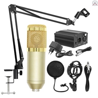 bm800 micrófono de suspensión profesional teléfono móvil radiodifusión grabación condensador micrófono conjunto con 48v dispositivo de fuente de alimentación