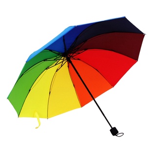 [[2]] paraguas de viaje compacto plegable lluvia sol/uv protector arco iris paraguas