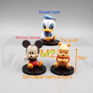 Disney 3PCS MICKEY MOUSE DONALD DUCK THE POOH TOPPER CAKE