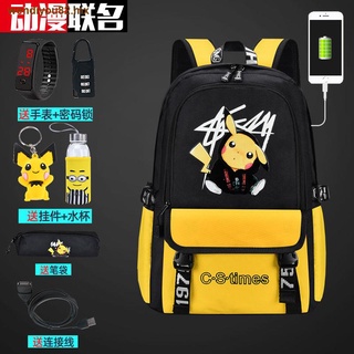 Mochilas escolares para niños mochilas para hombres y mujeres Pikachu moda mochila ligera para escuela primaria niños estudiantes de secundaria de gran capacidad