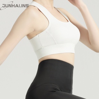 Junhai.ins corea U espalda sujetador con acolchado deportes yoga sin respaldo ropa interior deportiva mujeres running fitness