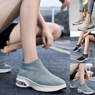 PO_Women Walking Shoes Sock Sneakers Slip On Air Cushion Platform Tennis Trainers (3)