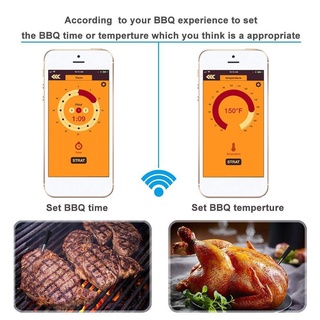 bbq food termómetro inalámbrico bluetooth lectura instantánea cocina medidor digital