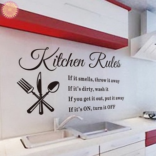DIY Home Decoration Kitchen & Home Kitchen Rules Quote Wall Stickers Home Decor Vinyl Art Mural Decal Removable Wallpaper