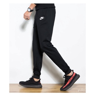 🔥Stock listo🔥Nike Men's Cotton Sweatpants Casual Pants Spring and Autumn Korean Casual Fashion Simple Individuality Wild Breathable Lightweight Printed Handsome Slim Cropped Pants Jogging Pants Harem Pants