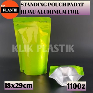 Bolsa de pie verde super papel de aluminio 1100z 18x29cm plástico café embalaje Clip KPACK
