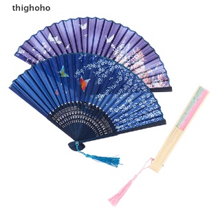 thighoho estilo chino ventilador patrón plegable fiesta de baile encaje seda mano celebrada flor ventilador mx
