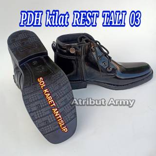 Pdh 04 zapatos brillante policía policía correa reliting/hombres oficina zapatos de trabajo PNS oficina guardia de seguridad TNI brillante negro - DP04