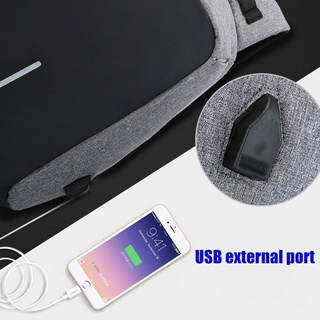Mochila antirrobo para ordenador portátil impermeable con cremallera trasera con puerto de carga USB grande bolsa de viaje (5)
