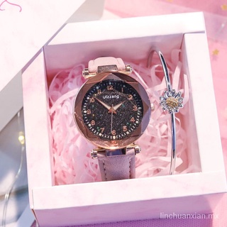【Productos de punto Tiro Real】 Reloj luminoso estudiante femenino unicornio Mori chica Linda Simple cielo estrellado reloj impermeable (9)