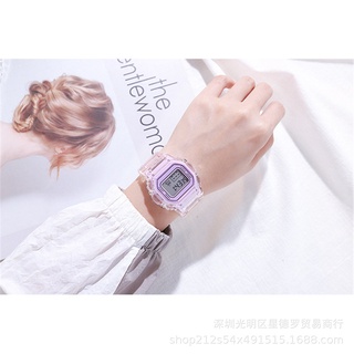 Reloj de estilo simple correa electrónica transparente hombres y mujeres deportes impermeable reloj cuadrado transparente TD3D (4)