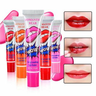 Maquillaje lápiz labial líquido tinte de larga duración brillo de labios paquete de tatuajes Wow labios (1)