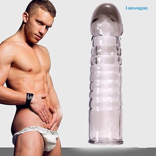 lasvegas hombres transparente condón ampliación espesar pene manga adulto juguete sexual