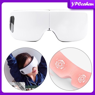 AI Voice Control Eye Massager with Heat, Compression Bluetooth Music Rechargeable Eye Heat Massager for Relax Eye Strain