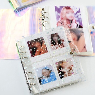 NOONSHADOW Bling Cover Photo Album Soft PVC Photocard Holder Transparent Star Album Kpop Photo Album Name Card Album Picture Case 3inch 5inch Collect Book Card Holder Binders Albums (5)