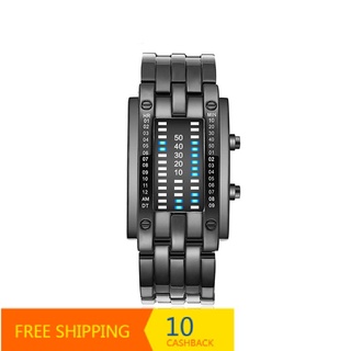 [mirar] reloj digital creativo digital binario reloj de pulsera impermeable led deportivo reloj