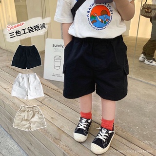 Pantalones cortos para niños ropa de verano delgada negra ropa de abrigo de Bebé Pantalones sueltos de longitud media monos de moda de estilo coreano de moda