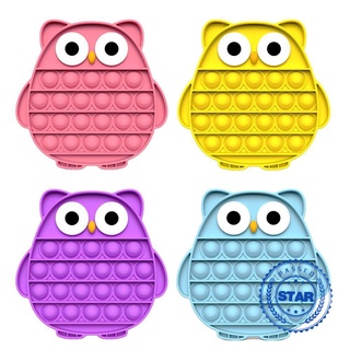 Push Pop It Fidget Toy Bubble Stress Relief Ball Toy Rainbow Owl Fidget Toys Colourful V2S0