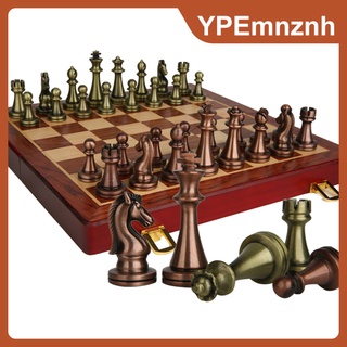 juego internacional de ajedrez con tablero de ajedrez plegable de madera y piezas clásicas hechas a mano estándar de metal juego de ajedrez para niños