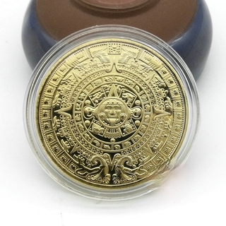 Mayan commemorative coin pyramid sundial gold coin American gold and silver coin Mexico Aztec gold and silver coin foreign coin