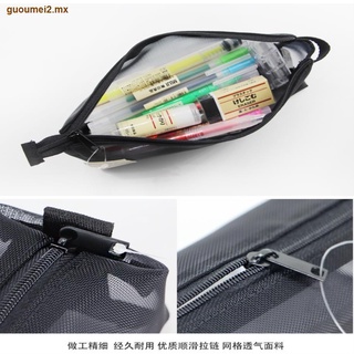 Bolsa de cosméticos transparente de papelería con capacidad MUJI bolsa de cosméticos japonesa de gran capacidad bolsa de almacenamiento simple MUJI (3)