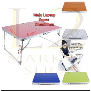 Pequeña mesa de aluminio Mini mesa de estudio plegable maleta portátil maleta fuerte y práctica