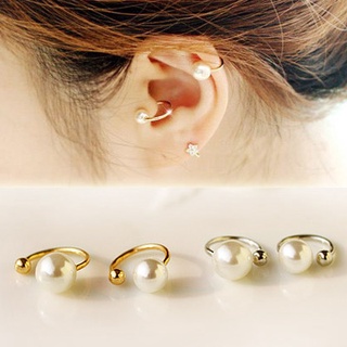 Clip de oreja de perla Popular europea y americana diseño de celebridad de Internet de interés especial Clip de oreja no perforante refinado y Simple UTipo de