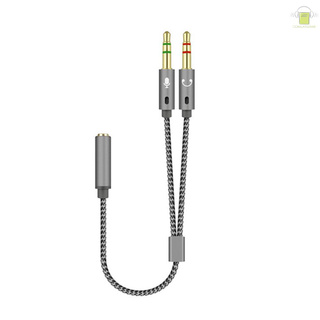 [clgm] 2 en 1 jack 3,5 mm 1 hembra a 2 macho cable adaptador estéreo auriculares audio y splitter aux cable jack audio para altavoz 25 cm