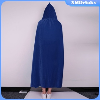 [rfokv] terciopelo tobillo longitud capa capa con capucha gótico fantasma fantasía vestido medieval mago túnica disfraz