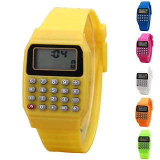 hifulewu niños digital cuadrado reloj de pulsera mini portátil calculadora herramienta de examen niños regalo