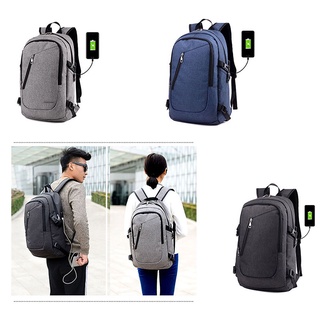 3 colores hombres mujeres negocios resistente al agua 17 pulgadas portátil mochila con puerto de carga USB Campus bolsas de la escuela