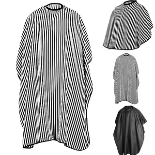 [QARA]Adjustable Black and White Stripe Hairdressing Gown Hair Cutting/Barbers Cape