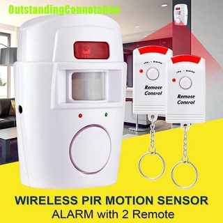 Outstandingconnotation inalámbrico Pir Sensor de movimiento alarma + 2 controles remotos Shed Home Garage caravana