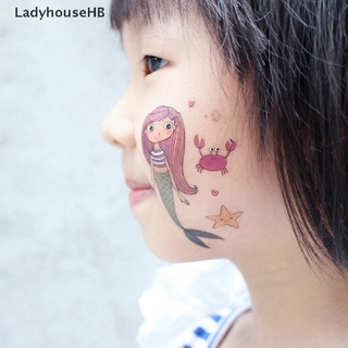 ladyhousehb niños de dibujos animados temporal tatuaje sirena pegatina impermeable falso tatuaje venta caliente (3)