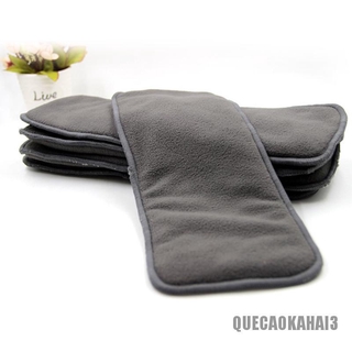 [cod] pañal adulto lavable de 5 capas de tela de carbón de bambú para pañales, almohadilla de inserción (4)