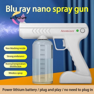 2021 nuevo alta calidad 800ML gran capatidad ajustable Spray inalámbrico Nano azul luz vapor Spray desinfección pulverizador pistola USB carga ULIFE