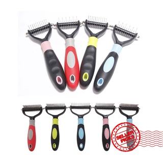 Pets Hair Removal Comb Knot Cutter Brush Double Sided Tool Hair Comb Grooming Cleaner Shedding W6I7 (1)