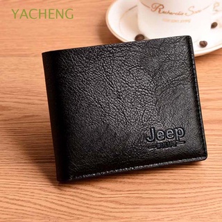 yacheng regalo de los hombres carteras de lujo monedero titular de la tarjeta marrón claro caqui masculino cartera delgada negro de alta calidad bolsa de monedas/multicolor