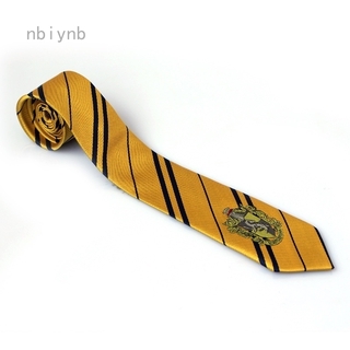 Nbiynb nueva llegada Harry Potter corbatas corbatas Gryffindor Slytherin Ravenclaw disfraz accesorio corbata con insignia Cosplay regalo