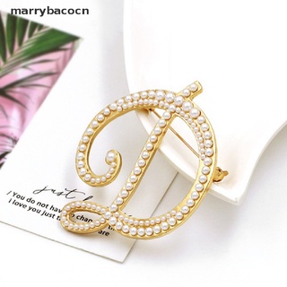 marrybacocn 1pc broches elegante corsage joyería de lujo perla inglés letras pines mx
