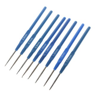 8 pzs ganchos de plástico azul para tejer tejido de punto agujas artesanales 0.6-1.75mm