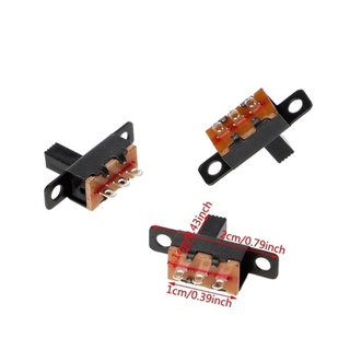 mingke1 interruptor duradero diy interruptores de alimentación componente eléctrico pequeño 20pcs 3 pin spdt negro miniatura slide palanca/multicolor (2)