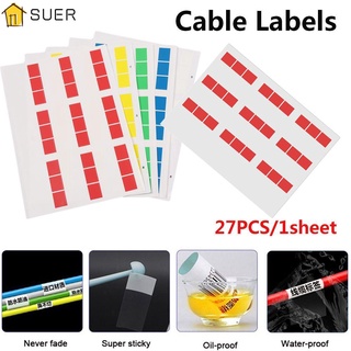 suer etiquetas de identificación coloridas etiquetas autoadhesivas etiquetas de cable marcador herramienta impermeable red útil fibra de alambre organizadores/multicolor