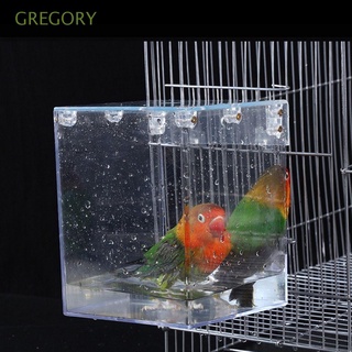 gregory pet bird baño para jaula tortolitos loro bañera birdbath periquitos transparente colgante canary shower sin fuga caja de baño/multicolor
