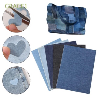 GRACE1 Tela Parches de reparación de jeans Artesanía de bricolaje Etiquetas engomadas de la ropa Parches de Jean Decoración de mezclilla Ropa Autoadhesivo Arte Accesorios de costura Hierro en parche/Multicolor
