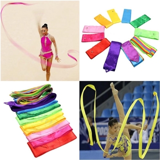 SAMANTHA 7 colores de entrenamiento Ballet Multicolor arte gimnasia varilla de giro nuevo gimnasio rítmico 4M cinta de baile Streamer/Multicolor (7)