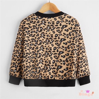 ✿☌☌otoño invierno niños pequeños Cardigan, bebé niñas leopardo impresión cuello redondo manga larga de un solo pecho Outwear Casual Tops (2)
